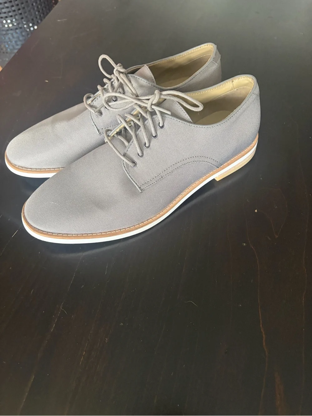 Men’s Calvin Klein Gray Canvas Lace-Up Oxfords